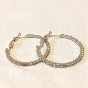 Silver "Diamond" Hoops